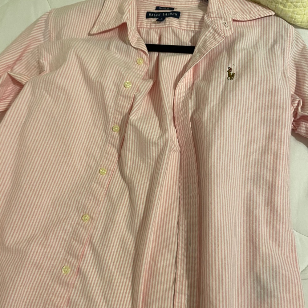 Pink stripes Ralph Lauren long sleeve shirt